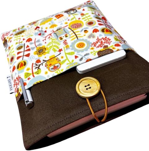Book Cover Tablet Case E-Reader Pouch - Owl and Floral Designs - Multipurpose Protective Sleeve in Kuwait
