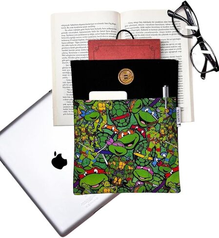 SODEF Book Sleeve, Tablet Sleeve, E-Reader Case, Multi-Purpose Pouch, Animal Design, Black, Textile, One Size, 2-Piece Set - Black in Kuwait