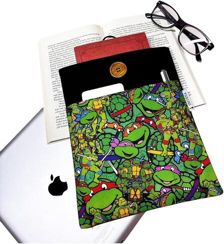 SODEF Book Sleeve, Tablet Sleeve, E-Reader Case, Multi-Purpose Pouch, Animal Design, Black, Textile, One Size, 2-Piece Set - Black in Kuwait