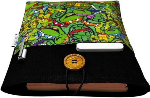 SODEF Book Sleeve, Tablet Sleeve, E-Reader Case, Multi-Purpose Pouch, Animal Design, Black, Textile, One Size, 2-Piece Set - Black in Kuwait
