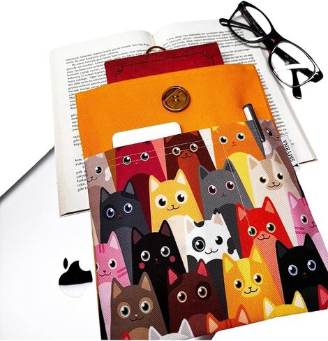 Book Sleeve Case for Apple Vorcom S12, Multicolor Fabric, Back Cover Style, Compatible with Apple Devices - Multicolor in Kuwait