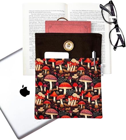 Book Sleeve Case Cover Brown Cotton Gabardine for Books and Tablets Standard Size - Brown, Standart in Kuwait