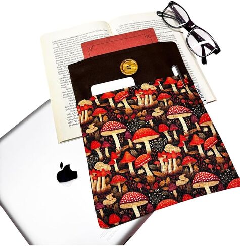 Book Sleeve Case Cover Brown Cotton Gabardine for Books and Tablets Standard Size - Brown, Standart in Kuwait