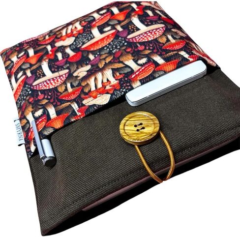 Book Sleeve Case Cover Brown Cotton Gabardine for Books and Tablets Standard Size - Brown, Standart in Kuwait