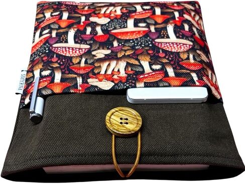 Book Sleeve Case Cover Brown Cotton Gabardine for Books and Tablets Standard Size - Brown, Standart in Kuwait