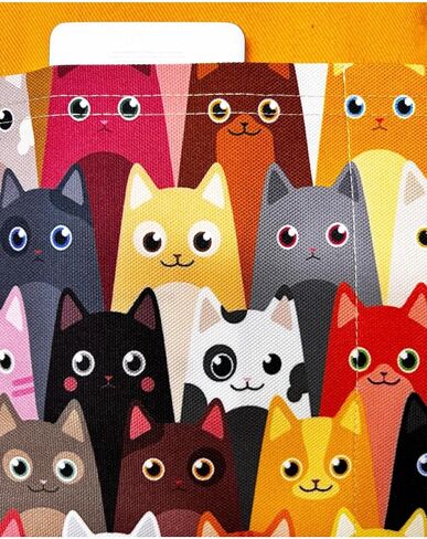 Multipurpose Sleeve Case for Books Tablets E-Readers Cats Design Yellow - Multicolor, M in Kuwait