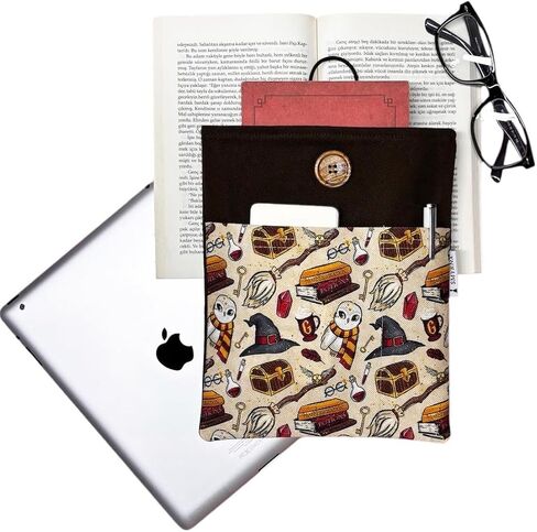 Book Cover Tablet Case E-Reader Sleeve - Harry Potter Themed - Compatible with Apple Devices - Brown - One Size - Brown in Kuwait