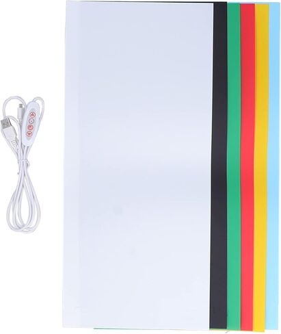 صندوق إضاءة صغير قابل للطي للتصوير الفوتوغرافي، صندوق استوديو صور LED مع 6 خلفيات، خيمة محمولة تعمل بمنفذ USB لتصوير منتجات المجوهرات in Kuwait