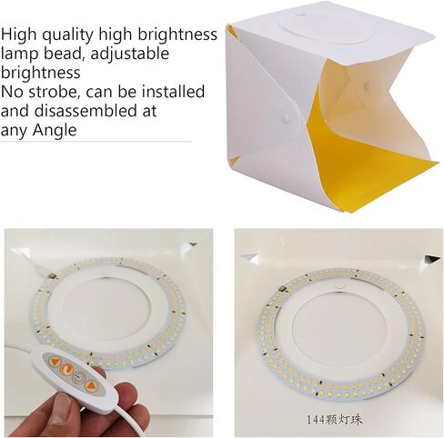 صندوق إضاءة صغير قابل للطي للتصوير الفوتوغرافي، صندوق استوديو صور LED مع 6 خلفيات، خيمة محمولة تعمل بمنفذ USB لتصوير منتجات المجوهرات in Kuwait