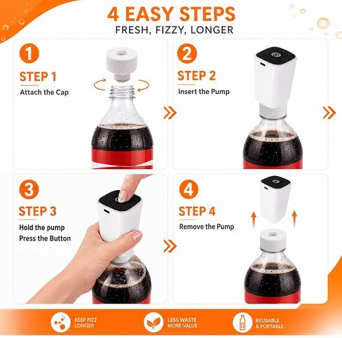 مضخة Fizz Keeper لحفظ الكربنة قابلة لإعادة الشحن عبر USB لزجاجات الصودا in Kuwait
