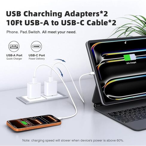 3 Pack 10FT USB C Camera Charger for Arlo Essential Camera 2nd/3rd Gen, Essential XL 2nd/3rd Gen, Essential Pan Tilt, Pro 6/XL 6, Ultra 3 Cam Charging Cord Power Cable for WYZE Duo Cam Pan, Cam Pan v4 in Saudi Arabia