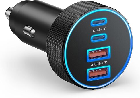 Car Charger USB C, 4-Port 90W Super Fast Charging Car Phone Charger Adapter in Saudi Arabia