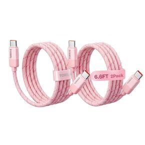 TORRAS Gradient USB C to USB C Cable, 60W Fast Charging (2Pack&6.6FT),Pink in Saudi Arabia