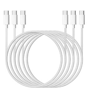 [10ft,3Pack] 240W USB C to USB C Cable, MFi Certified iPhone 17 Charger Type-C to Type-C Super Fast Charging Data Sync Braided Cable for iPhone 17/16/15 Pro Max, Vision Pro, iPad Pro Air mini, Galaxy in Kuwait