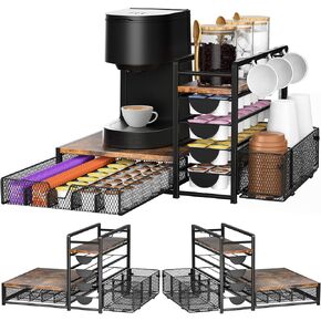 Coffee Station Organizer, Coffee Bar Organizer with 90 K-Cup Capacity in Saudi Arabia