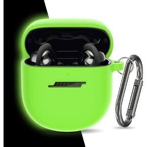 حافظة سيليكون لسماعات Bose QuietComfort Earbuds II (2022) وQuietComfort Ultra (2023)، غطاء واقٍ مقاوم للصدمات مع سلسلة مفاتيح للرجال والنساء (أخضر) in Kuwait