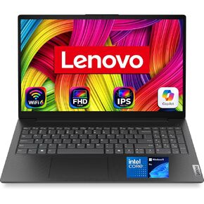 Lenovo V15 Ultra Slim Business & Student Laptop, 15.6" FHD IPS Display, Powerful Intel Quad-Core Processor, 8GB DDR5 RAM, 512GB PCIe SSD, Wi-Fi 6, Ethernet(RJ45), HDMI, Windows 11 Pro, Copilot AI PC in Saudi Arabia