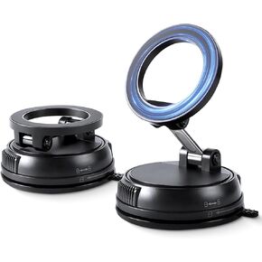 Magnetic Phone Holders for Your Car, Vacuum Car Phone Holder for Magsafe, Strong Suction and 360° Adjustable Foldable Car Phone Mount for iPhone 17 Pro Max 16 15 14 13 12 Plus & Android, Black in Saudi Arabia