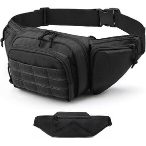 Tactical Fanny Pack for Men,800D Oxford Fabric Fanny Pack for Men,Fanny Packs Man for Hiking Climbing,Fishing,Cycling,Hunting,Adjustable Conceal Carry Tactical Fanny Packs(Black) in Saudi Arabia