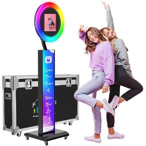 كشك الصور متوافق مع أي جهاز Ipad، كشك الصور OHYEAHSPIN مع حافظة الطيران، عضو ChackTok VIP، صندوق حلقة التحكم في تطبيق البرنامج، جهاز IPad Selfie in Kuwait