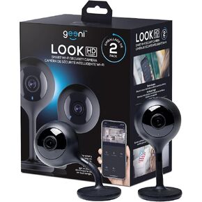 Geeni Look Indoor Smart Security Camera, 720p HD Surveillance with 2-Way Talk and Motion Sensor, Compatible with Alexa and Google Home, No Hub Required, Black (2 Pack) in Saudi Arabia