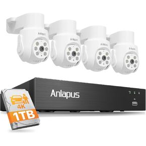 Anlapus 4K Security Camera System, 4pcs 8MP Pan/Tilt Audio Cameras, 1TB HDD in Saudi Arabia