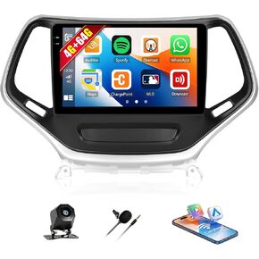 SIXTOP 4G+64G Android Car Stereo Radio for Jeep Cherokee Sport 2014-2018 Wireless CarPlay Android Auto Bluetooth 5.0 GPS Navigation 10.1 Inch HD Touch Screen FM/RDS WiFi 32EQ SWC AHD Backup Camera in Saudi Arabia