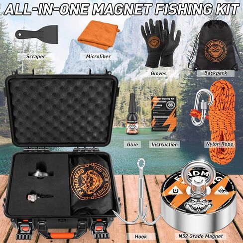 FINDMAG 2000 LBS Magnet Fishing Kit, 3.7 Inch Fishing Magnets Heavy Duty in Saudi Arabia