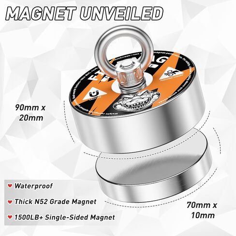 FINDMAG 2000 LBS Magnet Fishing Kit, 3.7 Inch Fishing Magnets Heavy Duty in Saudi Arabia
