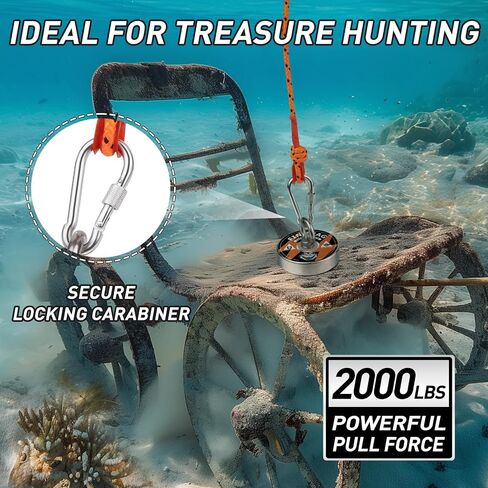 FINDMAG 2000 LBS Magnet Fishing Kit, 3.7 Inch Fishing Magnets Heavy Duty in Saudi Arabia