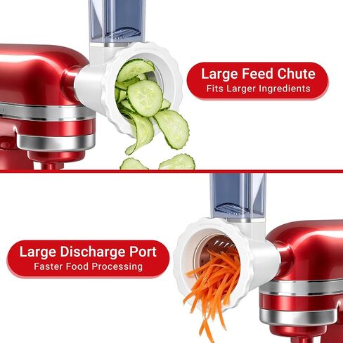 Updated Cheese Grater Slicer Shredder Attachment for KitchenAid Stand Mixers, Salad Machine with Vegetable Slicer, Salad Maker, Food Slicers Slicer Shredder Attachment with 4 Blades Dishwasher Safe in Kuwait