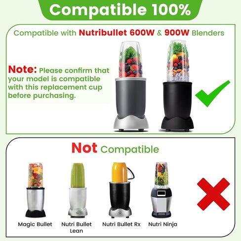 4Pcs Blender Cup & Blade Replacement Parts Set for NutriBullet 600W & 900W in Saudi Arabia