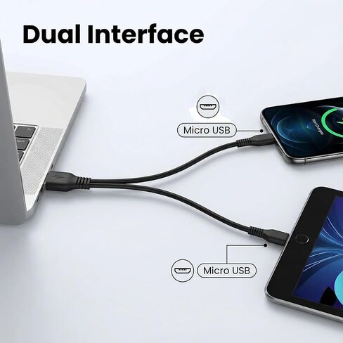 Micro USB Splitter Cable, 3FT 2-in-1 Dual Micro USB Charging Cable for Samsung Galaxy S7 Edge S6 S5 Note PS4 Fire Tablet MP3 and More in Saudi Arabia