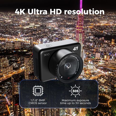 كاميرا ATLI X10 بفاصل زمني ومشبك C ومجموعة رأس كروية - كاميرات فاصل زمني 4K ومشبك C مع حامل لولبي من الفولاذ المقاوم للصدأ مقاس 1/4 بوصة -20 ورأس كروي ثلاثي القوائم لولبي 1/4 بوصة in Kuwait