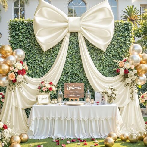 Big Pink Bow Backdrop Large Pink Bow Decor Gift Bows Birthday Decorations 48x24x120 Inches Giant Bow Birthday Party Backdrop for Wedding Baby Shower Photography Coquette Room Decor in Saudi Arabia