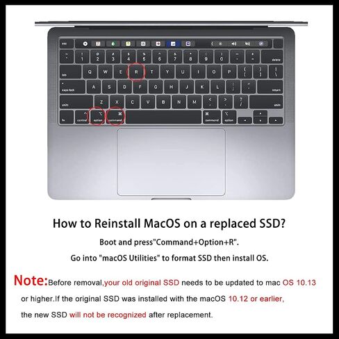 SSD for MacBook 256GB NVMe PCIe Gen3x4 M.2, Internal Solid State Drive Upgrade for MacBook Pro A1708 (2016-2017) in Saudi Arabia