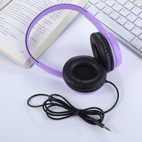 Kids Headphones 2 Pack for School Classroom, Durable On-Ear Wired Headsets with 3.5mm Jack for Chromebook, Tablet, Laptop - Vibrant Light Colors in Saudi Arabia