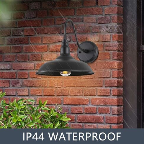 10in Outdoor Gooseneck Barn Lighting Farmhouse Exterior Wall Mount Light Fixture Waterproof Black Goose Neck Wall Sconce for Porch, Garage, Patio and Doorway, E26, LM2201-6P in Saudi Arabia