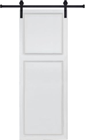 2-Panel Cottage Style Door 3/4" Thick 23 in. x 84 in. MDF White Barn Sliding Door with Hardware kit, Milk White in Kuwait