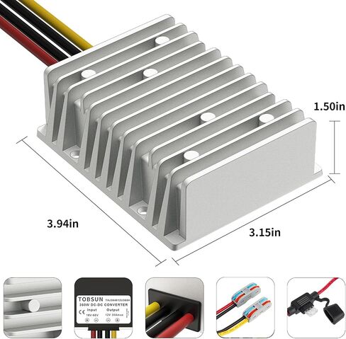 24V 36V 48V to 12V 30A 360W Converter Step Down Voltage Reducer with Fuse in Saudi Arabia