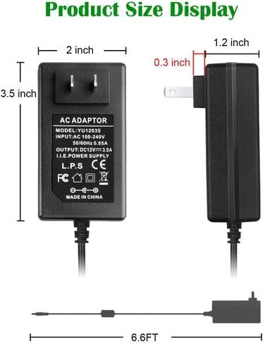 محول إمداد الطاقة 12 فولت 3.5 أمبير - محول LeTaoXing AC 100V-240V DC 12V 2.5A 3A شاحن حائط 12V/3.5A لأجهزة توجيه Netgear Nighthawk R6700 R6900 R7500 C6900 C7000 (سلك 6.6FT) in Kuwait