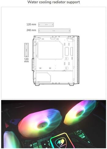 Cougar Gaming Purity RGB Mini Tower Case - Mini ITX/Micro ATX, pre-Installed ARGB LED Strip in Kuwait