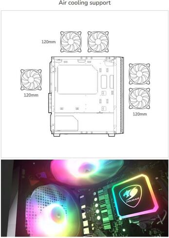 Cougar Gaming Purity RGB Mini Tower Case - Mini ITX/Micro ATX, pre-Installed ARGB LED Strip in Kuwait
