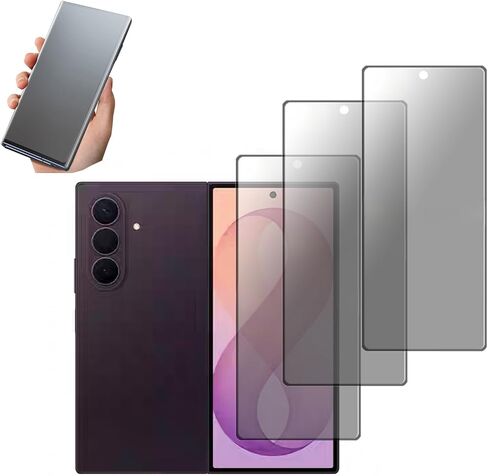 3 Pack Matte Tempered Glass Designed for Galaxy Z Fold 8 Ultra/Z Fold 7 Screen Protector, 3PCS Anti-peep Tempered Glass Film 9H Hardness Scratch Resistant in Saudi Arabia