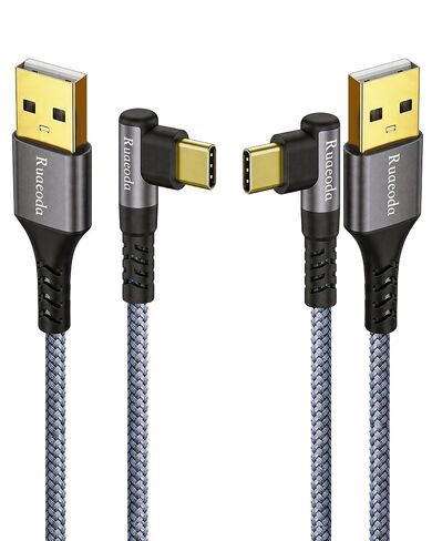 90 Degree USB C CarPlay Cable (6ft 2-Pack), Right Angle 3.1A Fast Charge Cord Compatible with iPhone 17 16 15 Pro Max Galaxy S25, Grey in Saudi Arabia