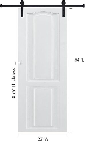 CNC Crafted Modern Door 3/4" Thick 22 in. x 84 in. MDF White Barn Sliding Door with Hardware kit, Milk White in Kuwait