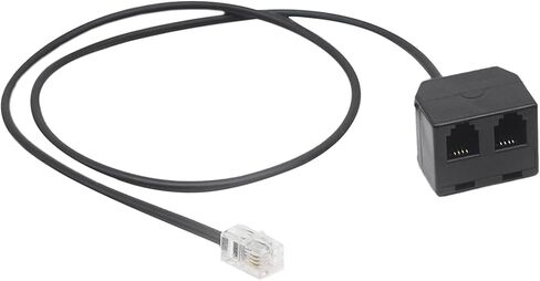 RJ9 محول الفاصل الحبل 2 أنثى إلى 1 ذكر RJ9 4P4C تمديد كابل أسود تمديد كابل للهاتف in Kuwait