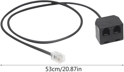 RJ9 محول الفاصل الحبل 2 أنثى إلى 1 ذكر RJ9 4P4C تمديد كابل أسود تمديد كابل للهاتف in Kuwait