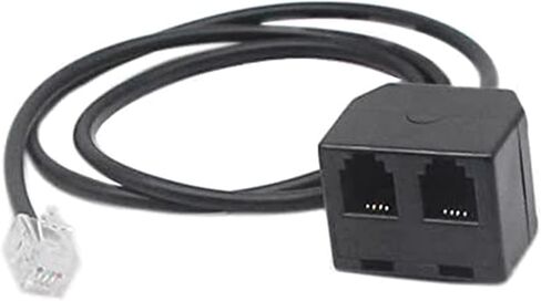 RJ9 محول الفاصل الحبل 2 أنثى إلى 1 ذكر RJ9 4P4C تمديد كابل أسود تمديد كابل للهاتف in Kuwait