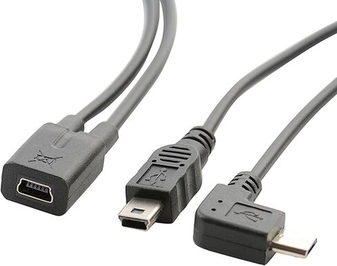 USB Splitter Extender Cable 5p Female to 5p Right Angles Male+Micro Male Cord Splitter Charging Cord in Kuwait
